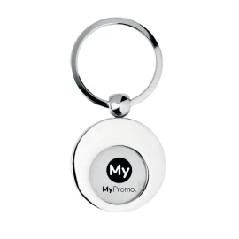 Sleutelhanger met winkelwagenmuntje | Metaal | Rond