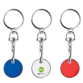 Sleutelhanger met winkelwagenmuntje | Metaal | Euro | Ø23,2x2,1 mm