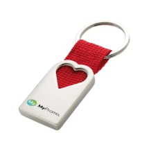 Heart-shaped keyring | Polyester & metal | Matte pearl finish | Individual gift box