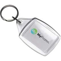 Transparante sleutelhanger | Kunststof | 5,9 x 4,1 cm | Metalen sleutelring