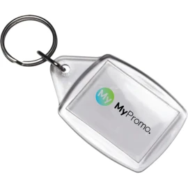 Porte-clés transparent | Plastique | 5,9 x 4,1 cm | Anneau métallique