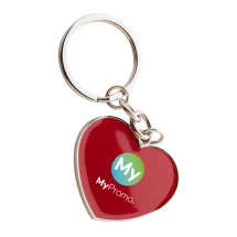 Porte-clés | Métal | En forme de cœur | Boîte cadeau noire