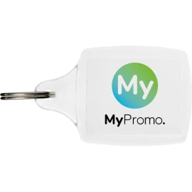 Keychain with metal split keyring | Plastic | 4,6 cm x 7,3 cm | Possibilty of inserting a paper