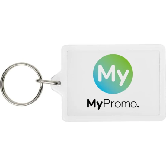 Rectangular keychain | Plastic | Flat profile | transparent clear
