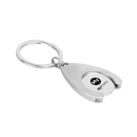 Sleutelhanger met winkelwagenmunt | Metaal | ⌀24mm | Met geschenkdoos