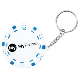 Porte-clés jeton de poker anti-stress | Mousse PU de qualité | 45x45x8 mm | Format de poche | Quadrichromie