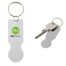 Keyring | Recycled aluminium | 2,30 x 6,50 x 1,00 cm | With trolley coin