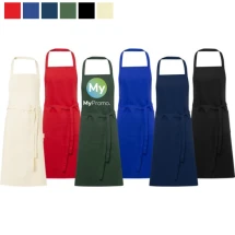 Schürze | 2 angrenzende Taschen und Riemenverschluss | Bio-Baumwolle | Mehrere Farben