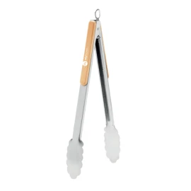 Barbecue tongs | Stainless steel & bamboo | Locking mechanism