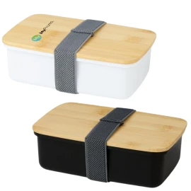 Lunch box | Recycled plastic & bamboo | 500ml | With elastic band | Sustainable