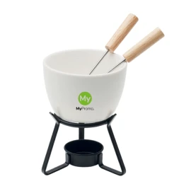 Small fondue set for 2 | Ceramic | 240ml | With 2 metal forks