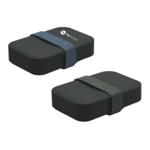 Brotdose Amuse | Recycelter Kunststoff & upgecycelter Denim | 18x5x12 cm | Hergestellt in Europa