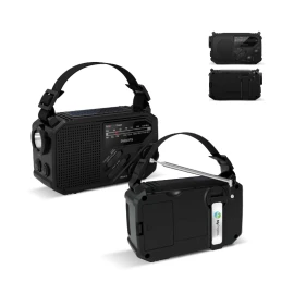 Emergency radio with FM/AM reception | Multiple power options | Compact and portable