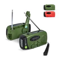 Radio de emergencia SafeSound | Solar y manivela | 1800 mAh