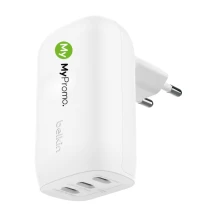 Belkin 3-poorts oplader | Gerecycled plastic | Compact | Inclusief USB-C-kabel | Hoge kwaliteit
