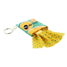 Glasses cloth | Microfibre 180g/m² & polyester pouch | With velcroy closure & keyring | Sublimation print