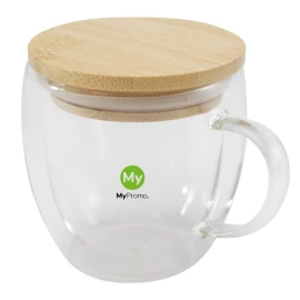 Tazza termica | Vetro | 250 ml | Coperchio in bambù