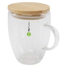 Gobelet isotherme | Verre | 350 ml | Couvercle en bambou