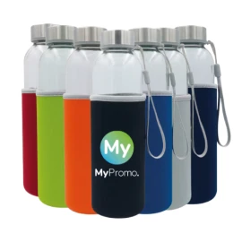 Water bottle | Glass&PP | 500ml | With sleeve