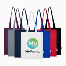 Tote bag | Coton recyclé 140 g/m² | 42x38 cm | Certifié OEKO-Tex | Grande surface d'impression | Durable
