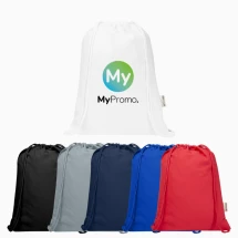 Trekkoordtas | Gerecycled katoen 140 g/m² | 5 L | Belastbaar tot 5 kg | Duurzaam