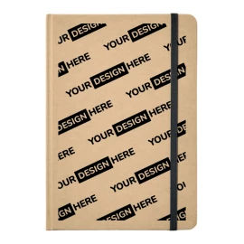 Carnet A5 | Carton et papier recyclés | 160 pages lignées | Élastique coloré