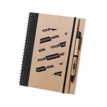 Carnet A5 à spirale | Carton recyclé | 60 pages blanches | Finitions colorées