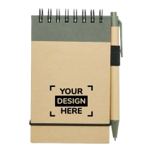 Carnet A7 | Papier recyclé | 80 pages lignées | Stylo inclus