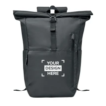 Sac à dos rolltop | RPET 300D | 15" | 26.5 x 13.5 x 45.5 cm | Sac à dos pour ordinateur