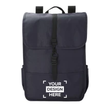 Rucksack mit Klappe | rPET | 29x10x40 cm |  Mit 2 Flaschentaschen