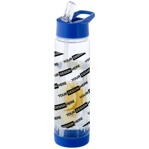 Sport bottle | Tritan | 740ml | Transparent | Twist-on fruit infuser | Flip-top drinking spout