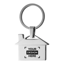 Porte-clés en forme de maison | Métal & zinc | Avec boîte cadeau laminée