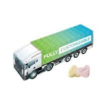 Mini camion | 110g | Rempli avec des bonbons en forme de cœur | Impression totale