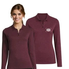 SOL's polo a maniche lunghe | Cotone pettinato 180g/m² | Per donne | Colletto a coste