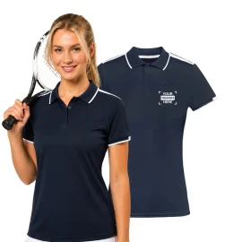 Roly sportpolo | Gerecycled polyester 140g/m² | Voor vrouwen | Details in de mouwen