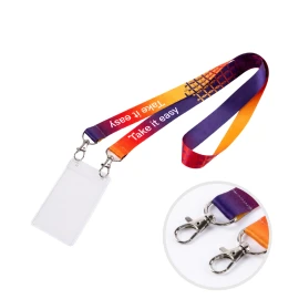 Lanyard with badge | Polyester | 20 mm | 2 silver hooks | Also available in 15 & 25mm