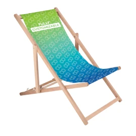 Folding beach chair | Custom full-color sublimation | Wooden frame