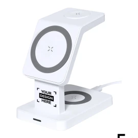 Chargeur sans fil multifonction | ABS | 15W | Magnétique | Support pour téléphone, écouteurs et smartwatch
