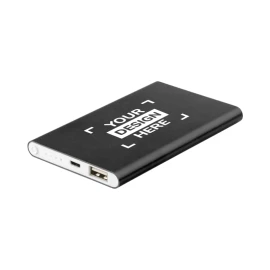 Externer Akku | Aluminium | 11x6.8x1cm | 4000 mAh | Ladekabel und LED-Anzeigen