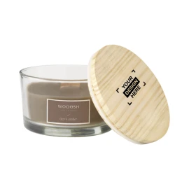 Wooosh scented candle | Glass | Pinewood lid | Amber scent | 35h burning time