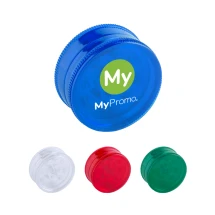 Grinder | Plastic | Ø4,2 cm | Felle kleuren | Bedrukking bovenop