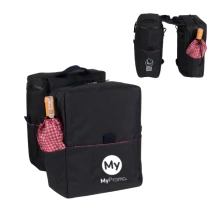 Double bicycle bag | 22L | 300D R-PET | Bottle pocket
