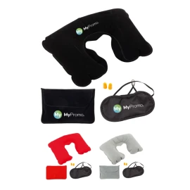 Travel set | Microfiber | Incl. travel pillow, eye mask & earplugs