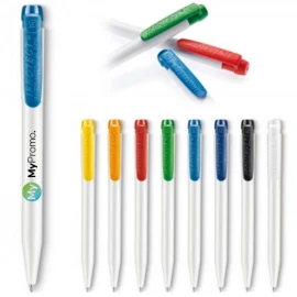 Ballpoint pen | ABS plastic | White body and colored clip