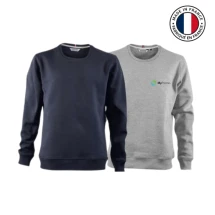 Rundhals-Sweatshirt | Bio-Baumwolle 360g/m² & Polyester | Hergestellt in Frankreich