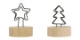 Pince de Noël | Bois et métal | Ø4 × 5,5 cm | Sapin et étoile