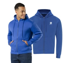 Sweat à capuche | Coton biologique et polyester recyclé 280 g/m² | Unisexe | Fermeture zippée sur le devant | Poche kangourou