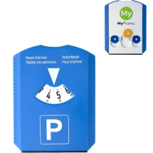 Parkeerschijf | Plastic | IJskrabber | Drie winkelwagenmunten