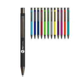 Straight Gum ballpoint pen | Metal | Blue ink | GUN Metallic tip and push-button