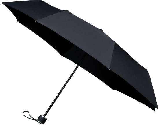 Impliva folding umbrella | Fiberglass long ribs & polyester pongee | Ø100cm | Manual | Windproof | Black